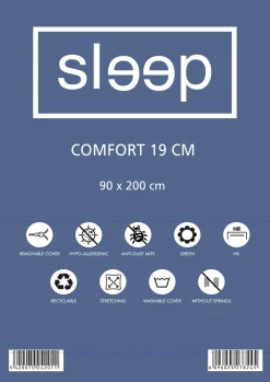 Einzelmatratze Comfort Plus 90x200x19cm - Kaltschaum