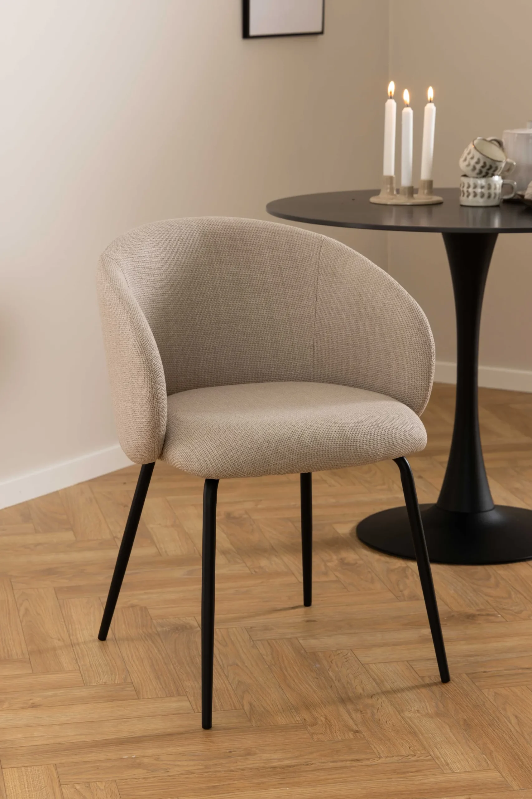 Eleanor Esszimmerstuhl - Stoff - beige