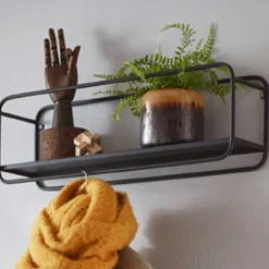 Eleganten Wandregal | 60 x 15 x 20 cm | Schwarz