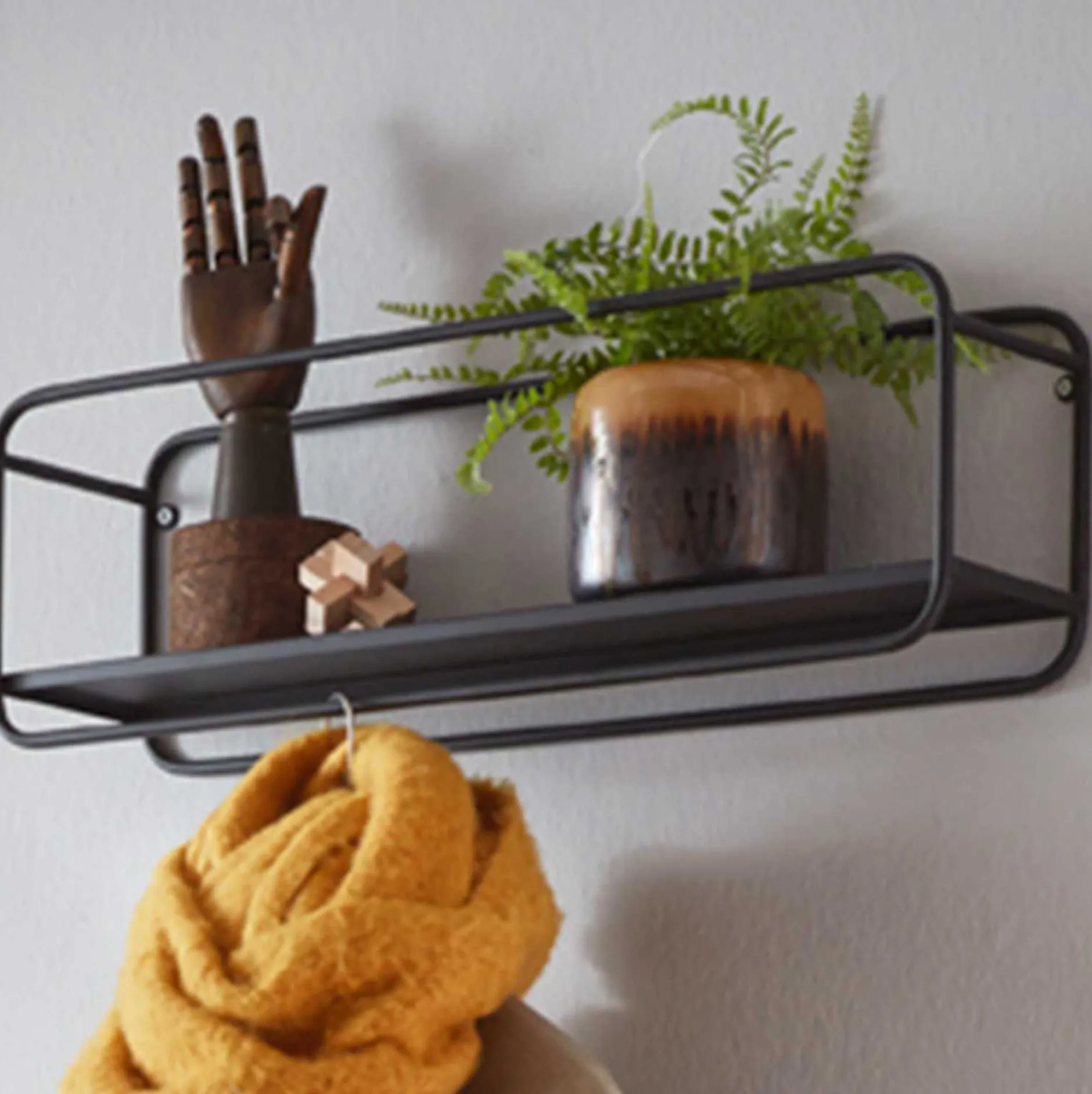 Eleganten Wandregal | 60 x 15 x 20 cm | Schwarz