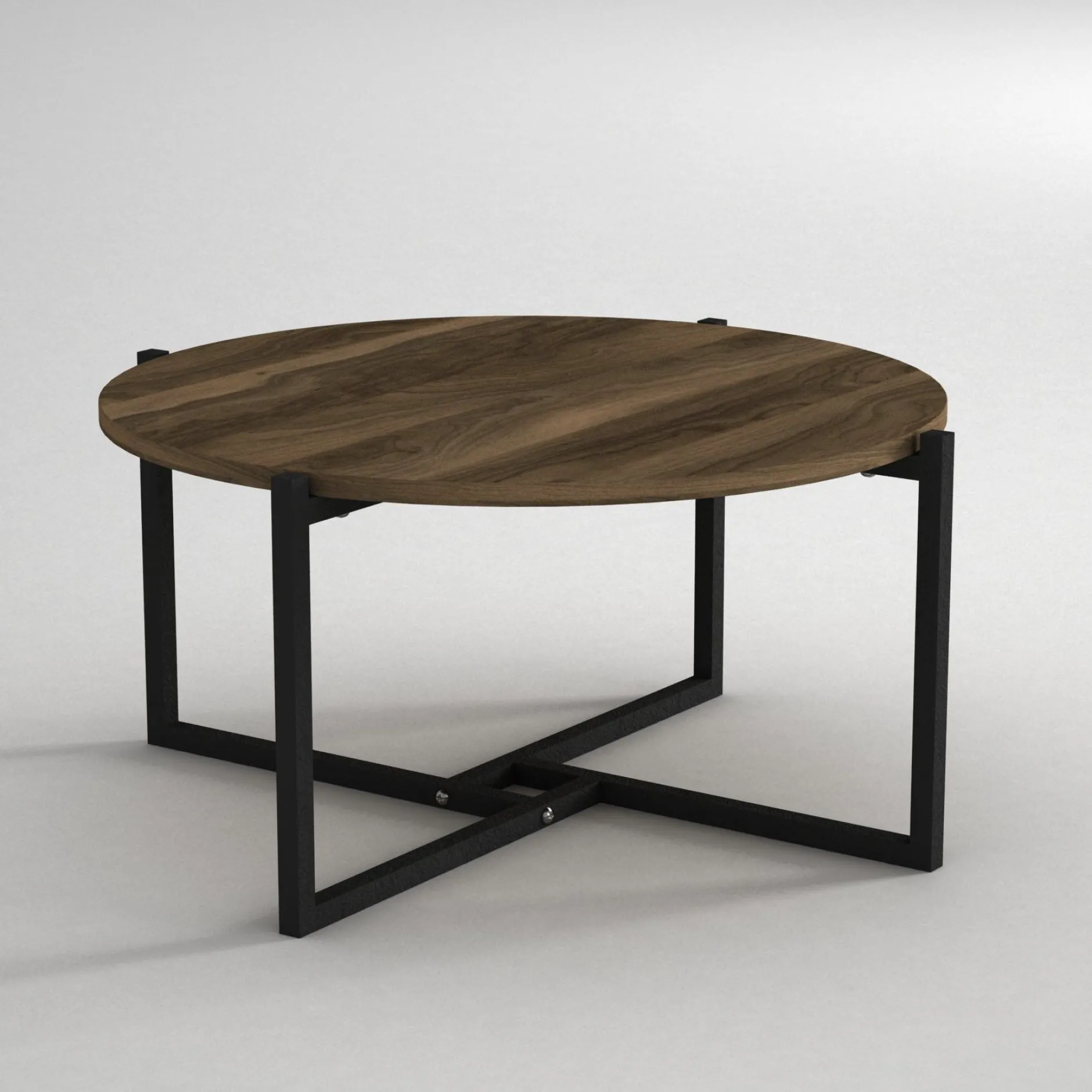 Eleganter Couchtisch aus Nussbaumholz | 100% Melaminbeschichtung | Metallgestell