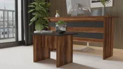 Eleganter Couchtisch | 100% Melamin | 18mm dick | Walnuss Anthrazit