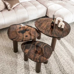 eleganter Eclipse S Couchtisch in Antik-Kupfer