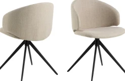 Ella Esszimmerstuhl - drehbar - Stoff - beige