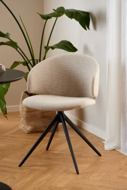 Ella Esszimmerstuhl - drehbar - Stoff - beige