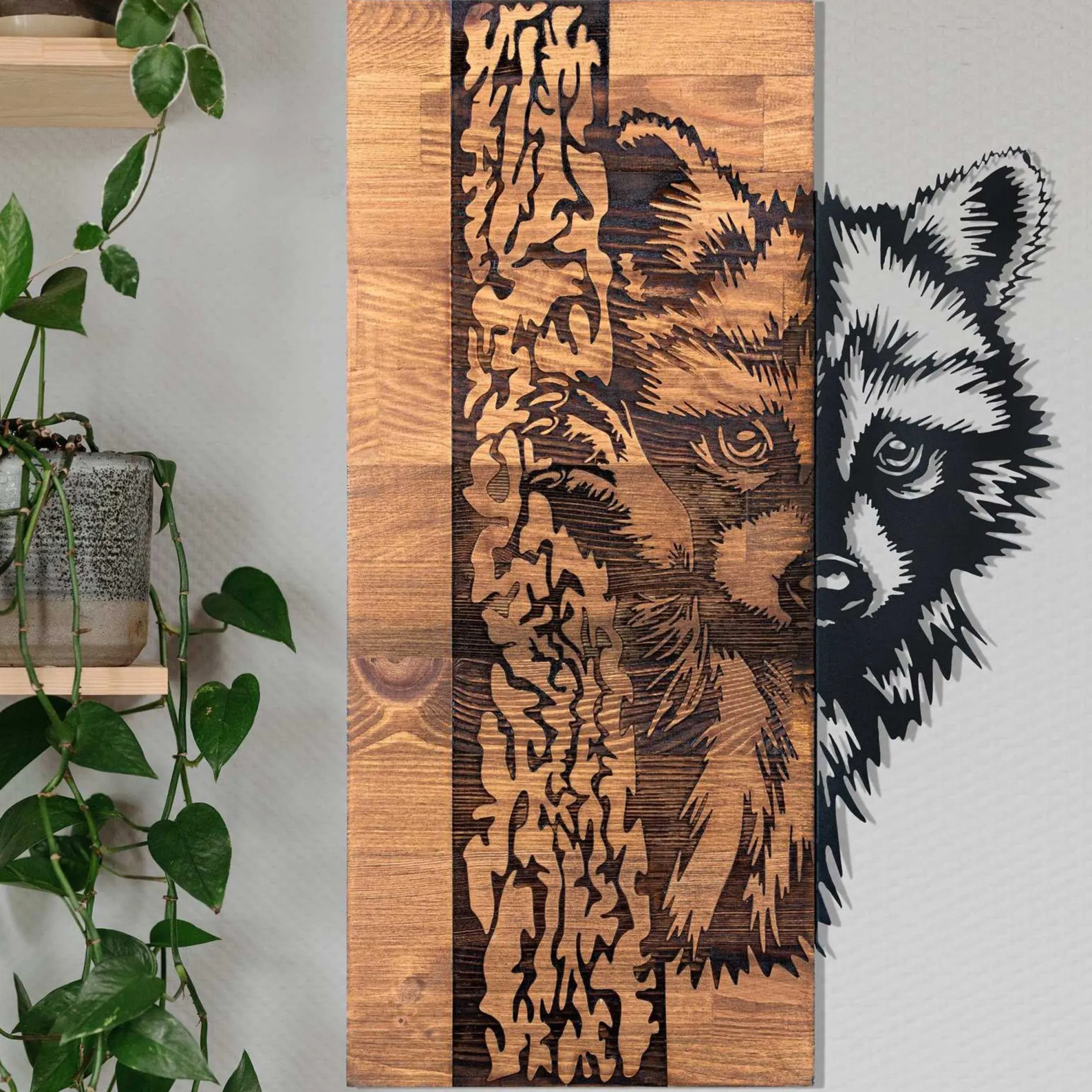 Enzo Dekoratives Wandaccessoire aus Holz | Holzrahmen | 37 x 57,5 cm