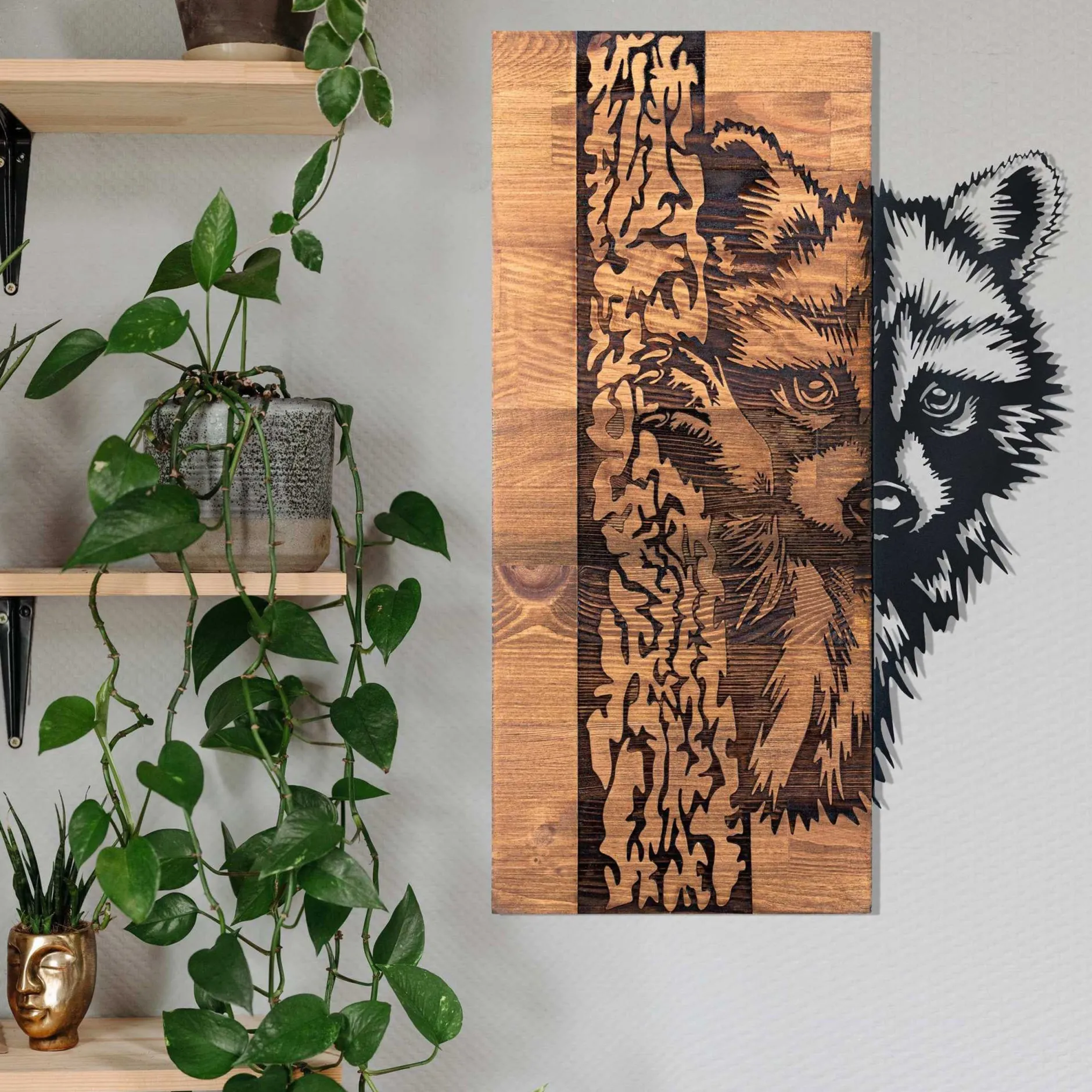 Enzo Dekoratives Wandaccessoire aus Holz | Holzrahmen | 37 x 57,5 cm