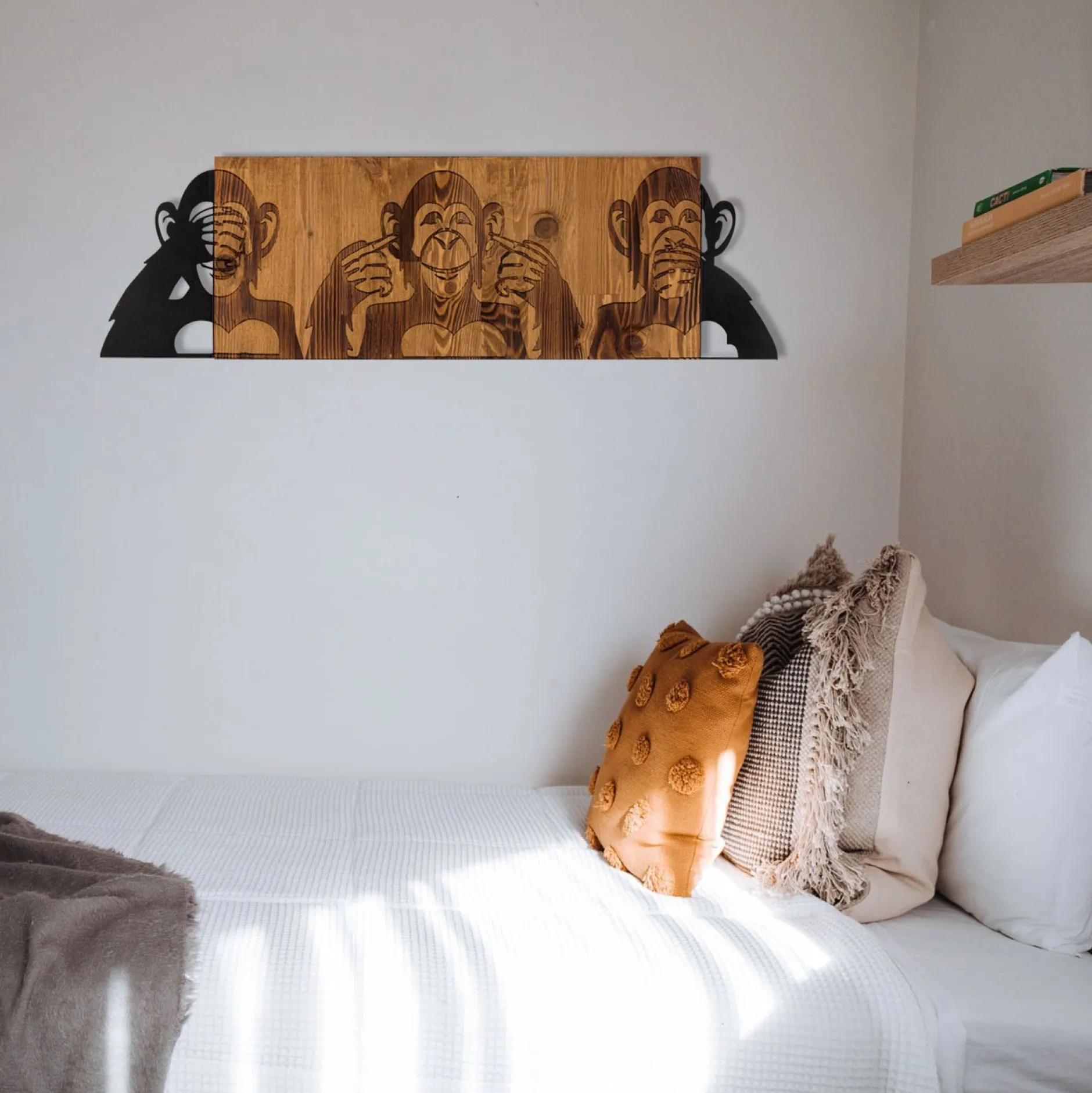 Enzo Dekoratives Wandaccessoire aus Holz | Holzrahmen | 82 x 58 cm
