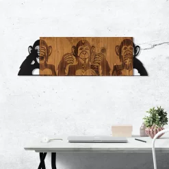 Enzo Dekoratives Wandaccessoire aus Holz | Holzrahmen | 82 x 58 cm