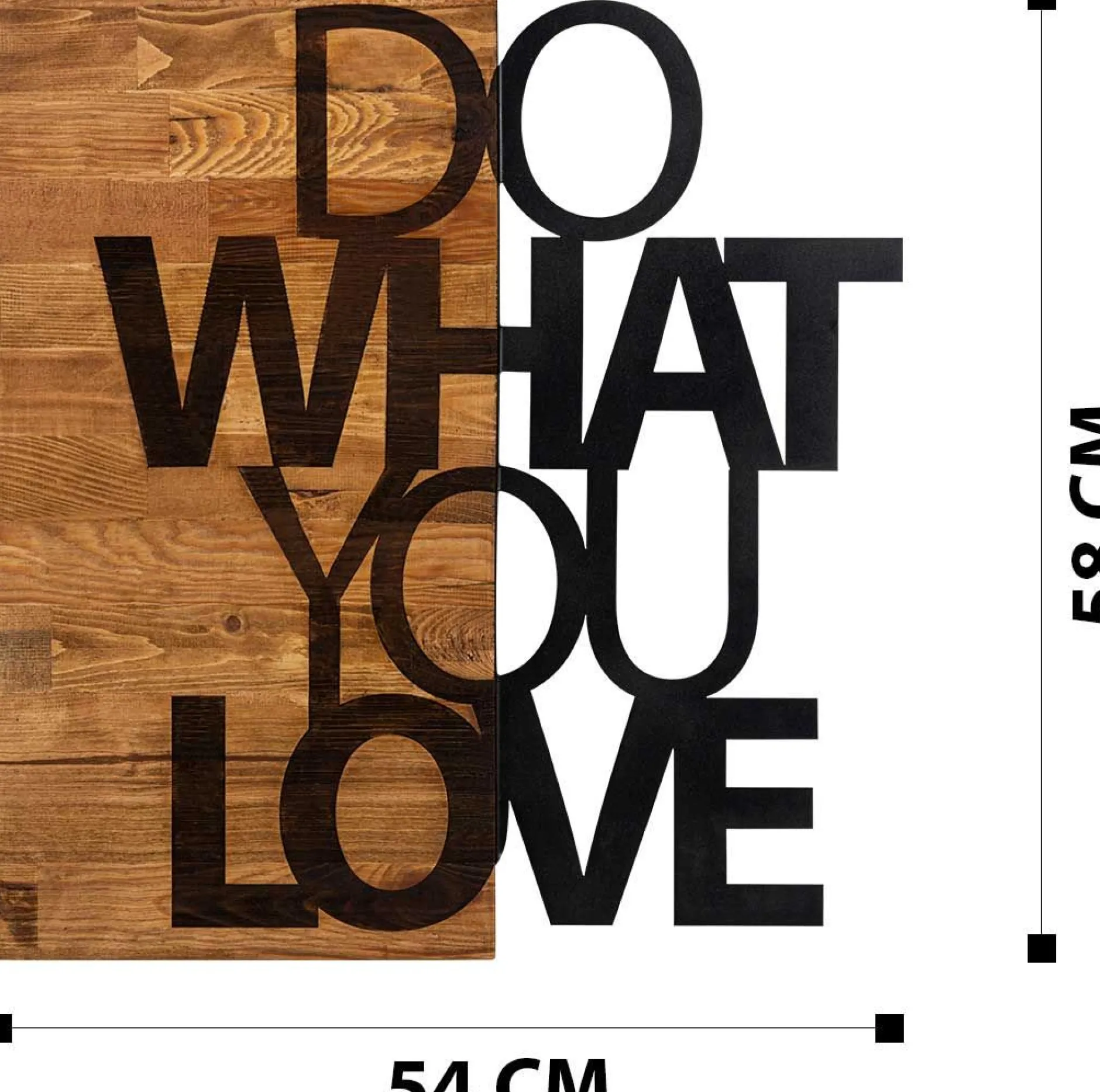 Enzo Dekoratives Wandaccessoire aus Holz | Holzrahmen | 54 x 58 cm