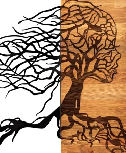 Enzo Dekoratives Wandaccessoire aus Holz | Holzrahmen | 47 x 58 cm