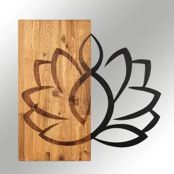 Enzo Dekoratives Wandaccessoire aus Holz | Holzrahmen | 58 x 58 cm