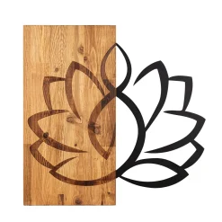 Enzo Dekoratives Wandaccessoire aus Holz | Holzrahmen | 58 x 58 cm