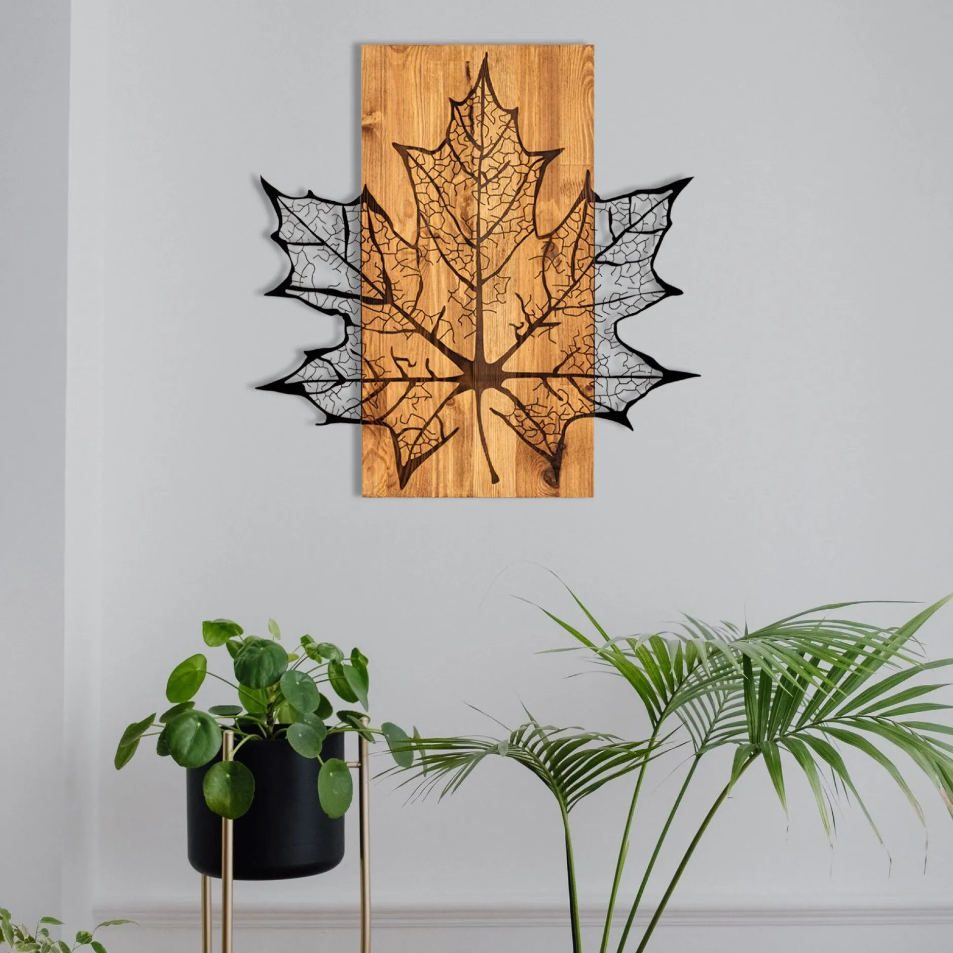 Enzo Dekoratives Wandaccessoire aus Holz | Holzrahmen | 56 x 58 cm