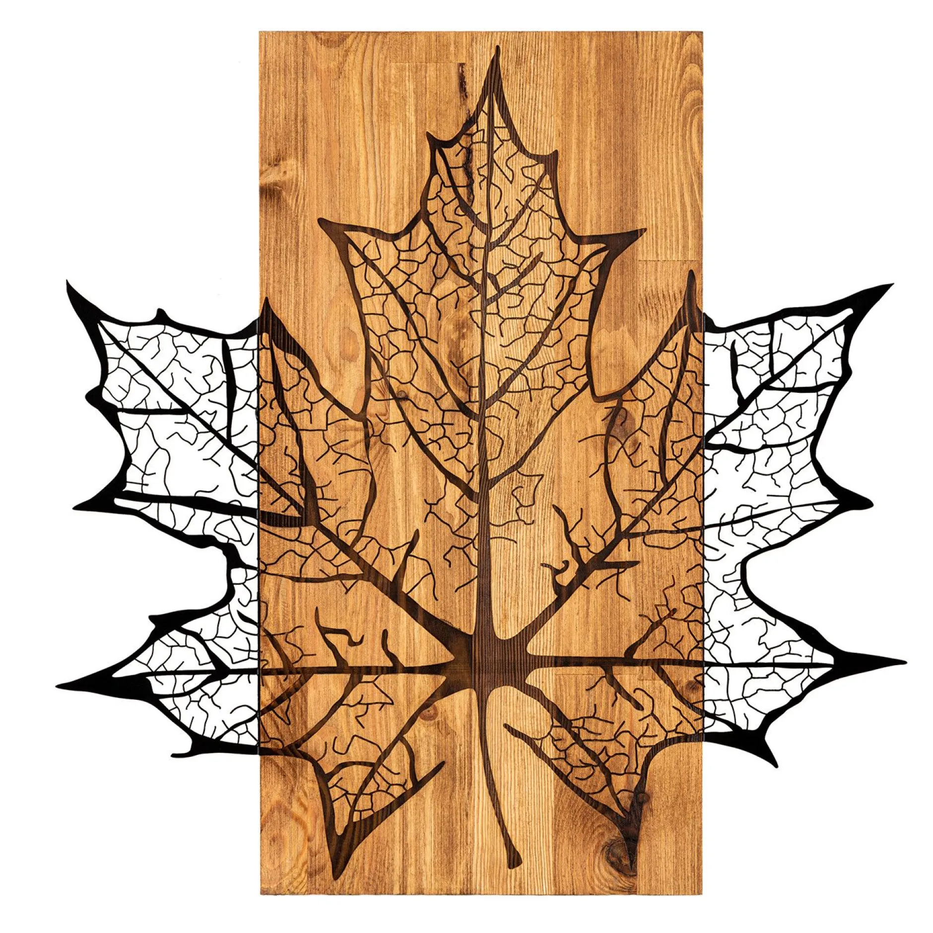 Enzo Dekoratives Wandaccessoire aus Holz | Holzrahmen | 56 x 58 cm