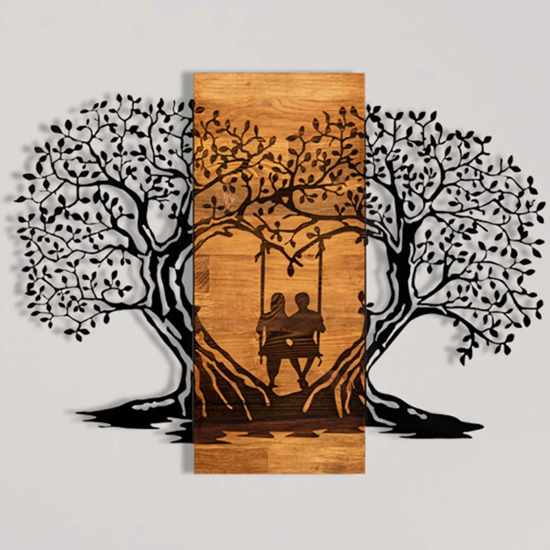 Enzo Dekoratives Wandaccessoire aus Holz | Holzrahmen | 76 x 58 cm