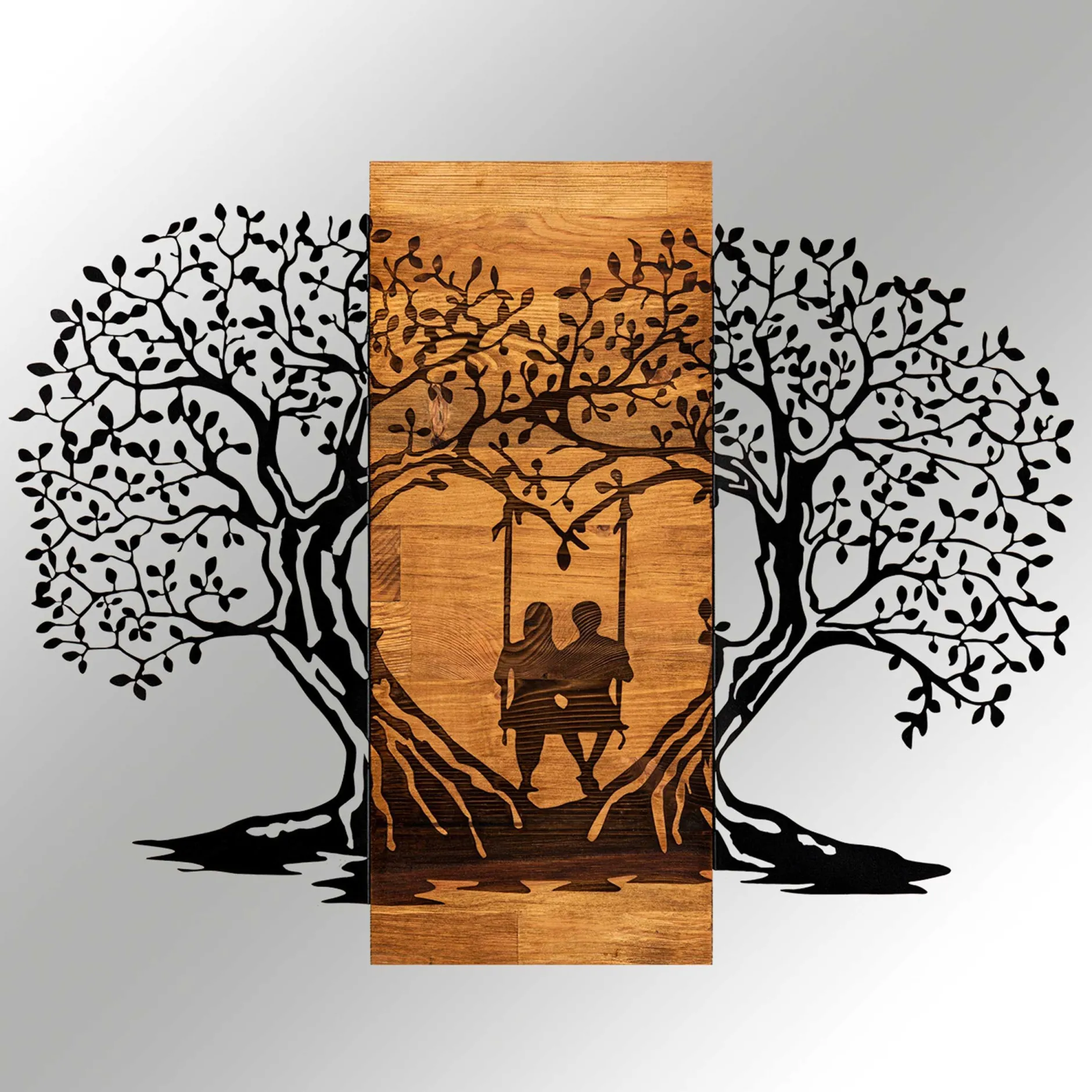 Enzo Dekoratives Wandaccessoire aus Holz | Holzrahmen | 76 x 58 cm