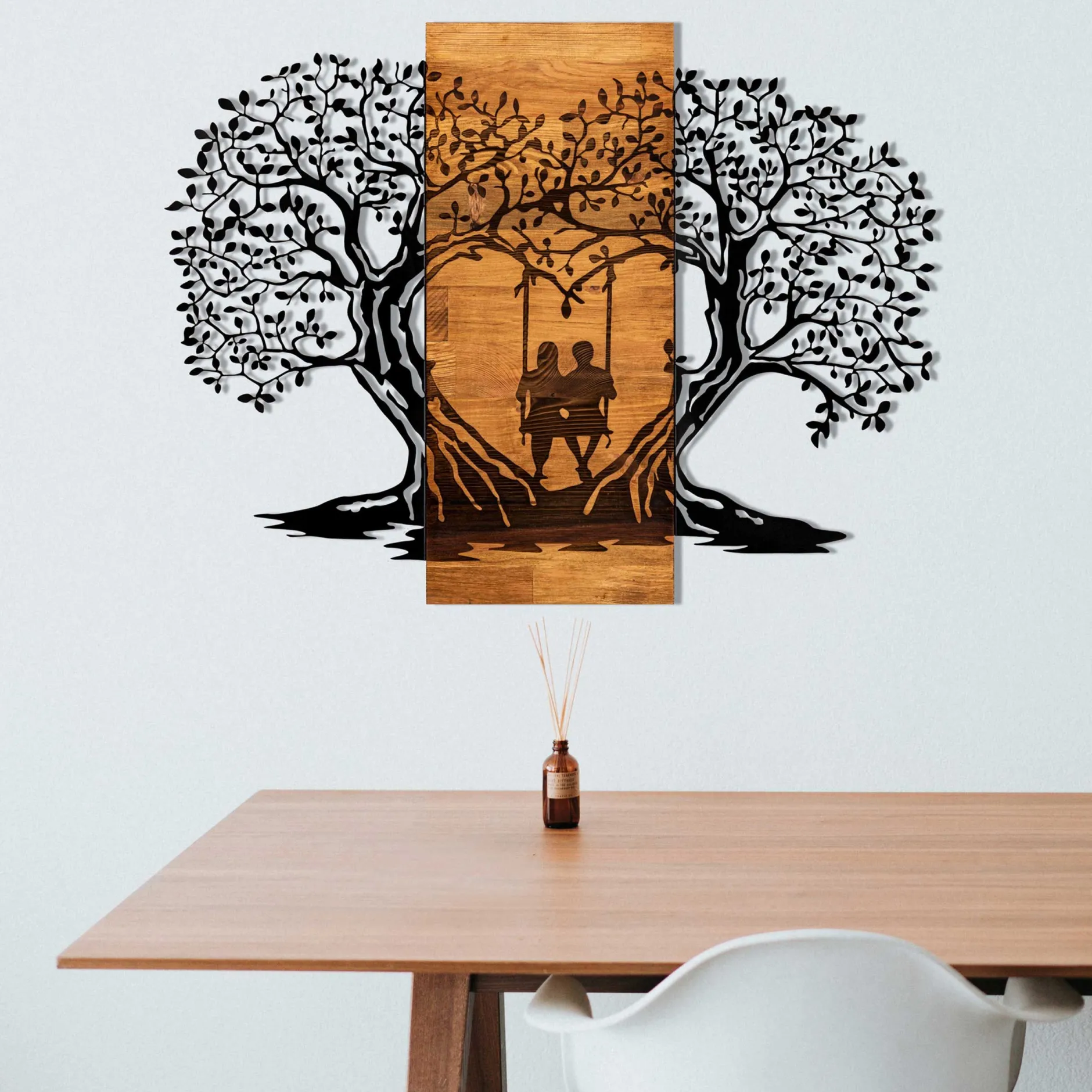Enzo Dekoratives Wandaccessoire aus Holz | Holzrahmen | 76 x 58 cm