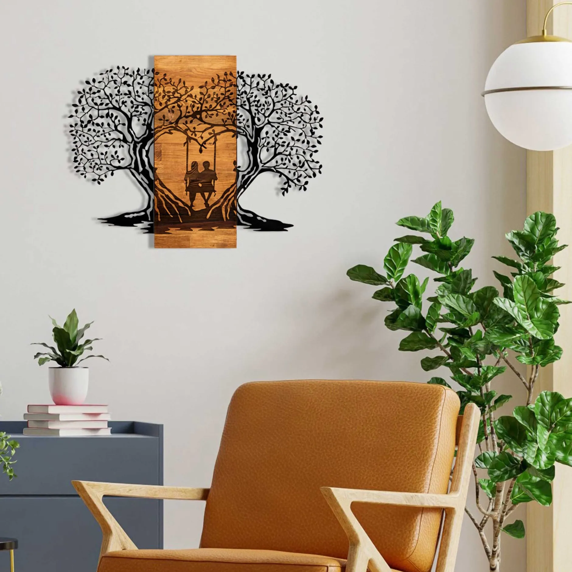 Enzo Dekoratives Wandaccessoire aus Holz | Holzrahmen | 76 x 58 cm