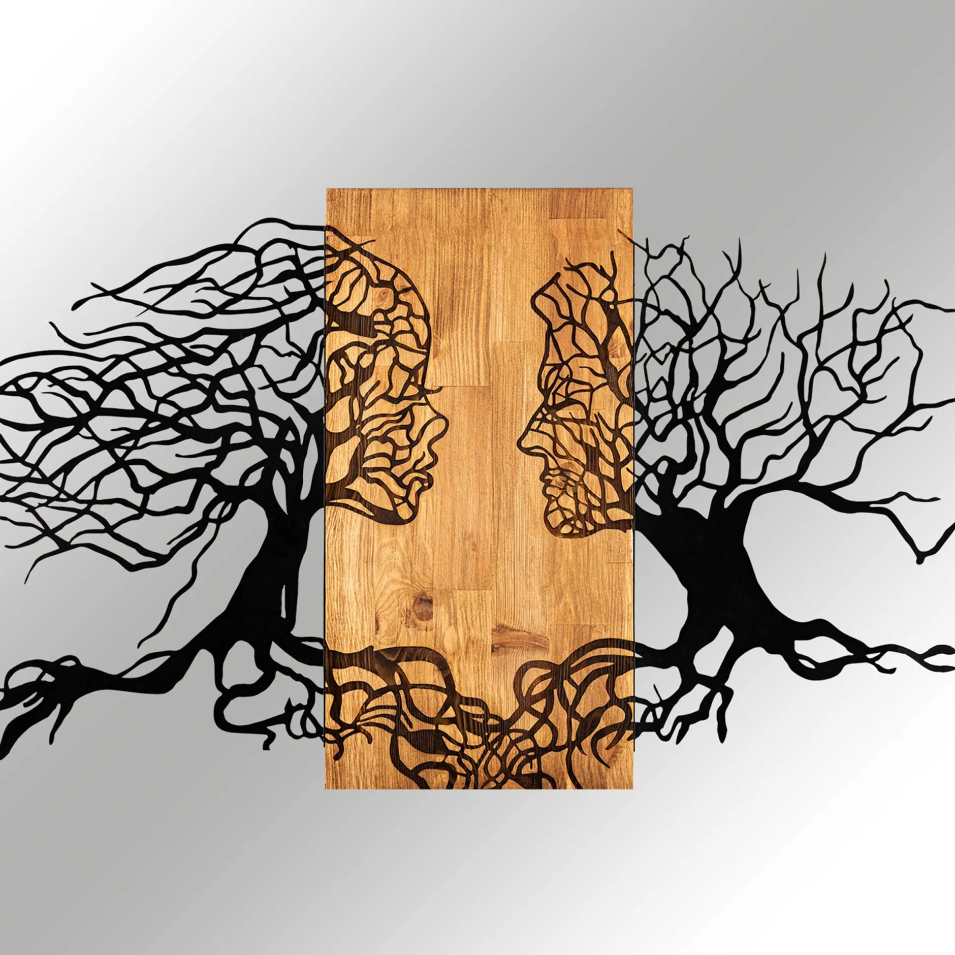 Enzo Dekoratives Wandaccessoire aus Holz | Holzrahmen | 92 x 58 cm