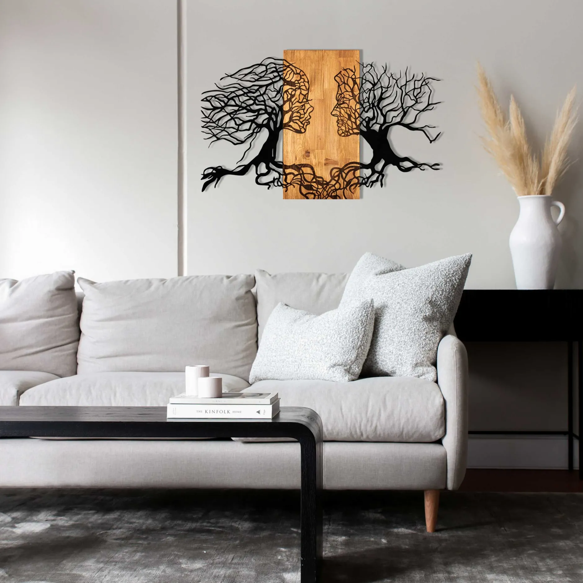 Enzo Dekoratives Wandaccessoire aus Holz | Holzrahmen | 92 x 58 cm