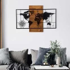 Enzo Dekoratives Wandaccessoire aus Holz | Holzrahmen | 85 x 58 cm