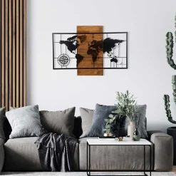 Enzo Dekoratives Wandaccessoire aus Holz | Holzrahmen | 85 x 58 cm