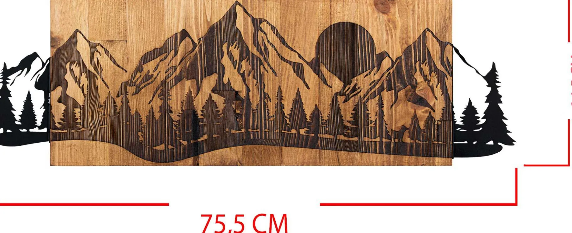 Enzo Dekoratives Wandaccessoire aus Holz | Holzrahmen | 75,5 x 24,5 cm