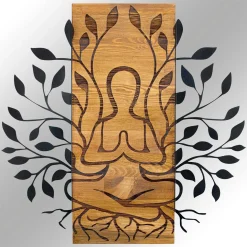 Enzo Dekoratives Wandaccessoire aus Holz | Holzrahmen | 58 x 57,5 ​​cm