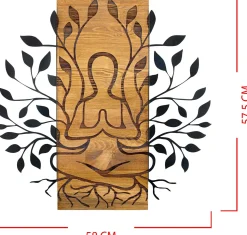 Enzo Dekoratives Wandaccessoire aus Holz | Holzrahmen | 58 x 57,5 ​​cm