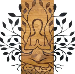 Enzo Dekoratives Wandaccessoire aus Holz | Holzrahmen | 58 x 57,5 ​​cm