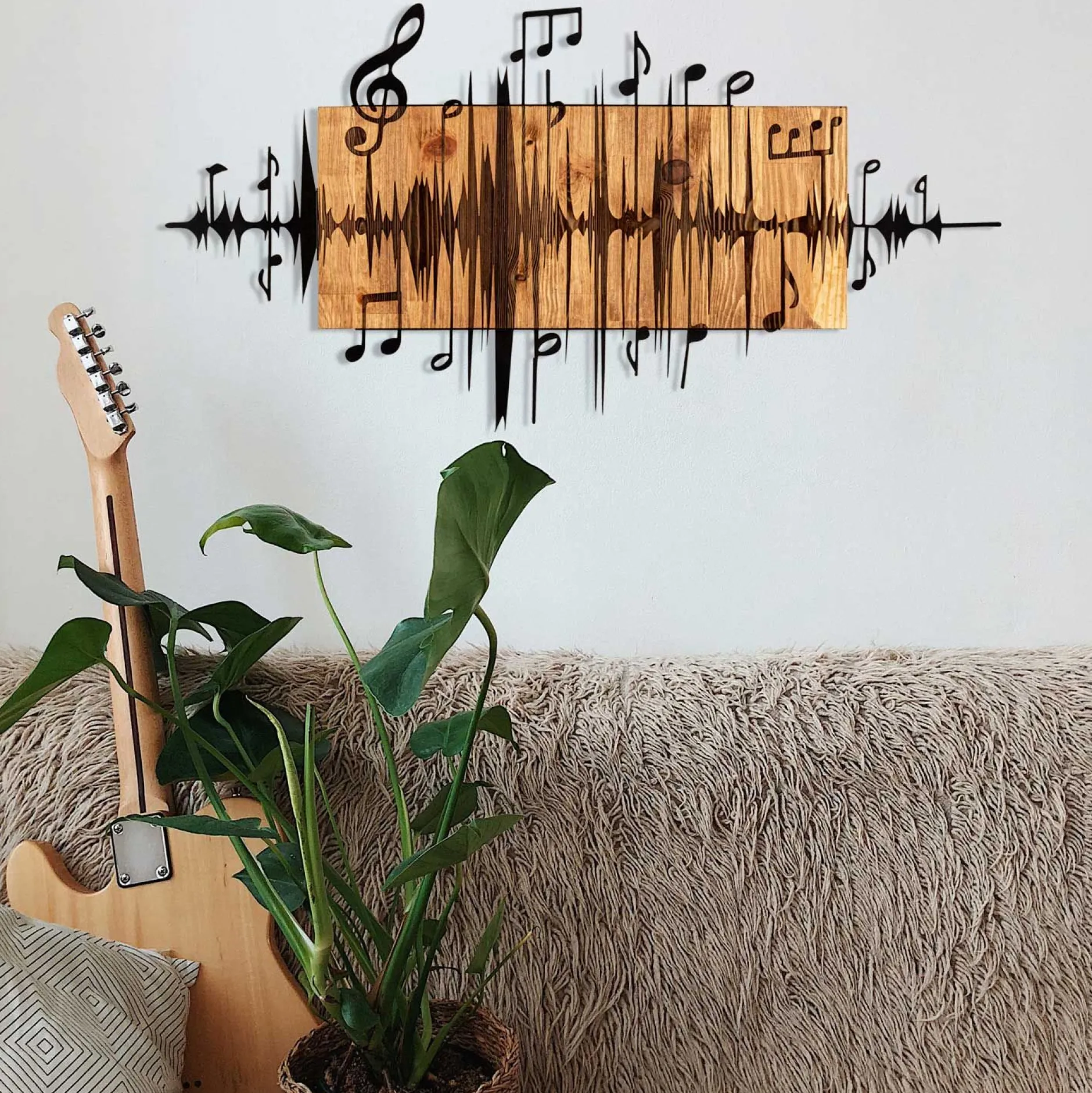 Enzo Dekoratives Wandaccessoire aus Holz | Holzrahmen | 90 x 47 cm