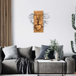 Enzo Dekoratives Wandaccessoire aus Holz | Holzrahmen | 60 x 57,5 cm