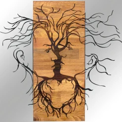 Enzo Dekoratives Wandaccessoire aus Holz | Holzrahmen | 60 x 57,5 cm