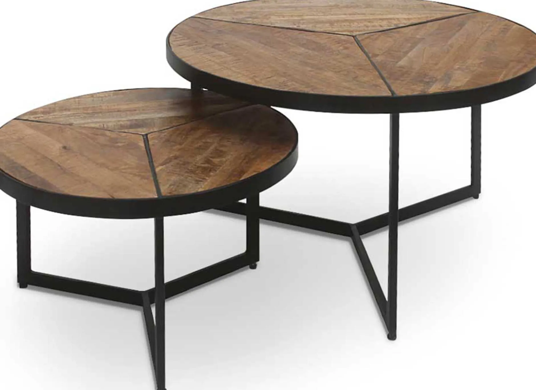 2er-Set Beistelltische Arya - mango/metal