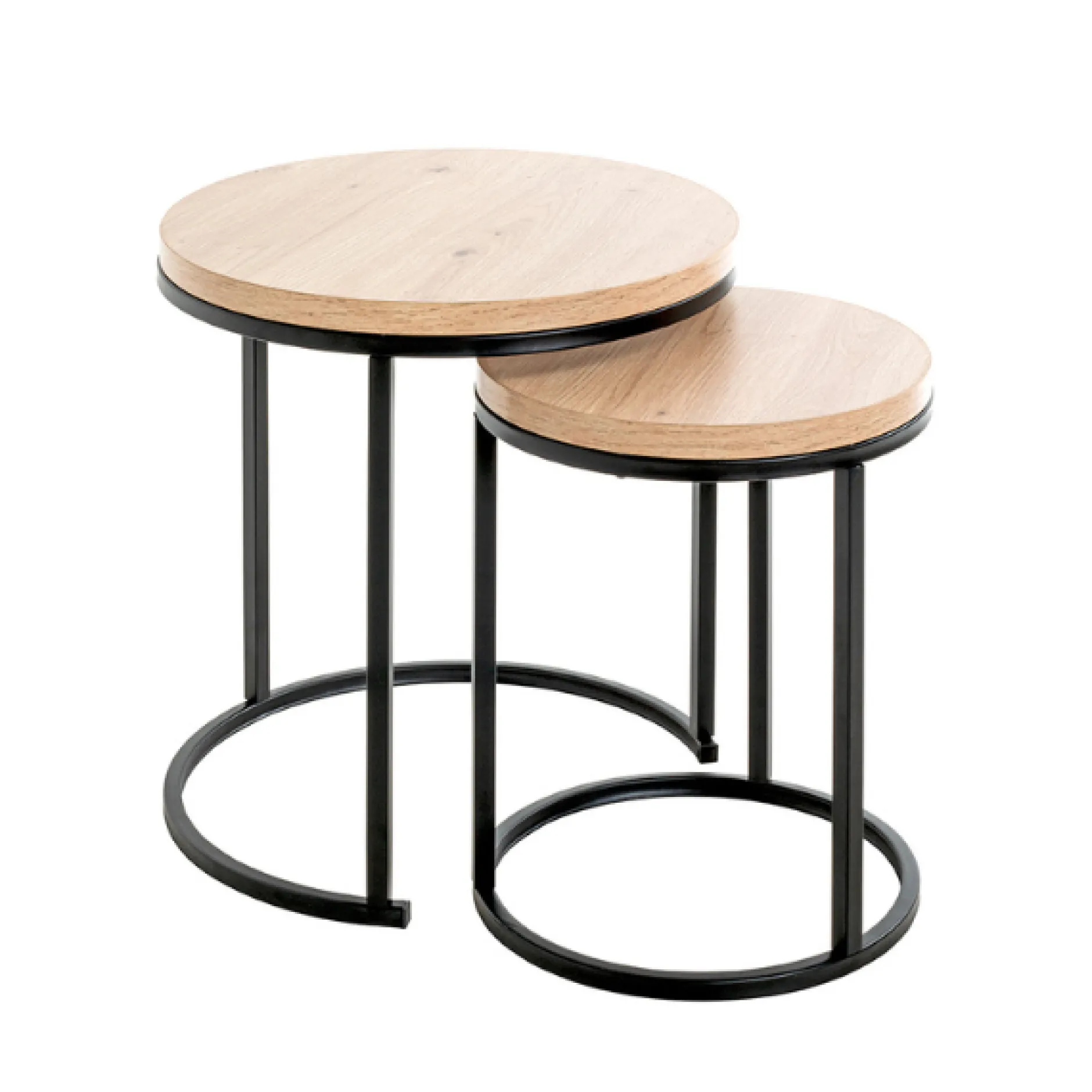 2er-Set Beistelltische | Braun-schwarz