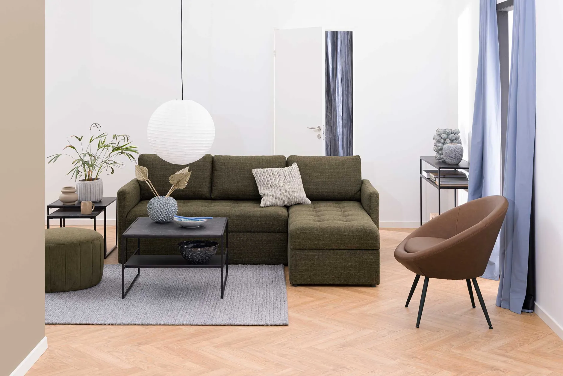 2er-Set Beistelltische Idris - Marmor/Schwarz
