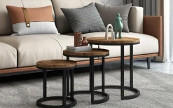 3er-Set Couchtische Amana Ø 45 cm-Magnolienholz