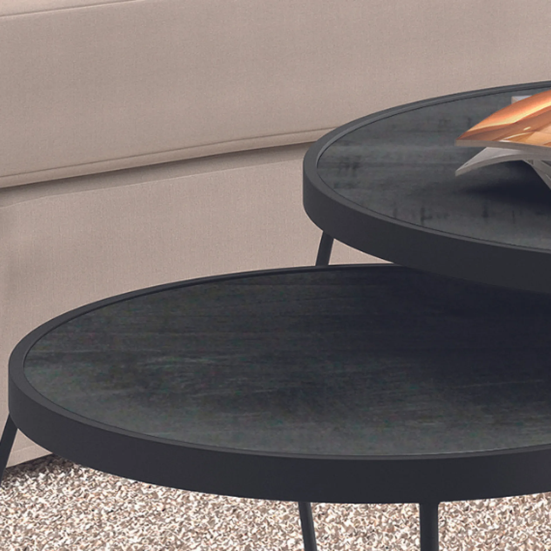 2er-Set Couchtische Lars-schwarzes Magnolienholz