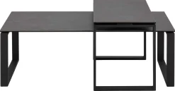 2er-Set Nicola Couchtische mit Keramikplatte - schwarz
