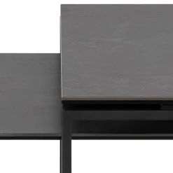 2er-Set Nicola Couchtische mit Keramikplatte - schwarz
