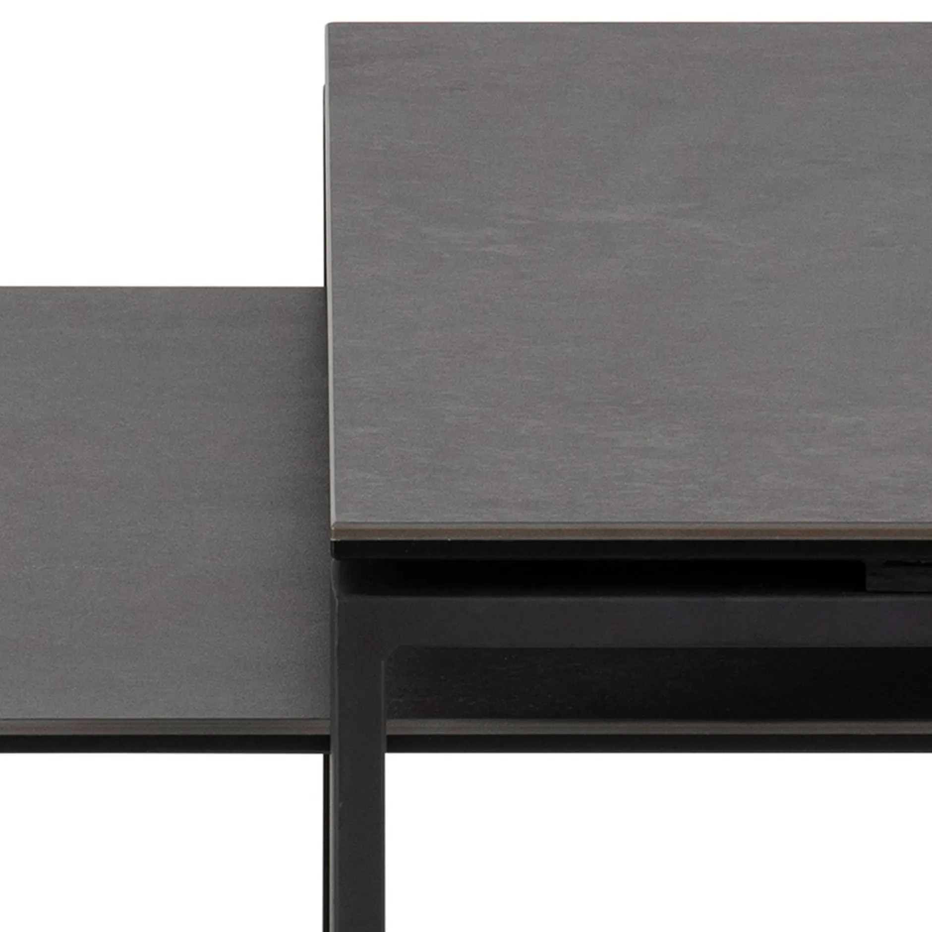 2er-Set Nicola Couchtische mit Keramikplatte - schwarz