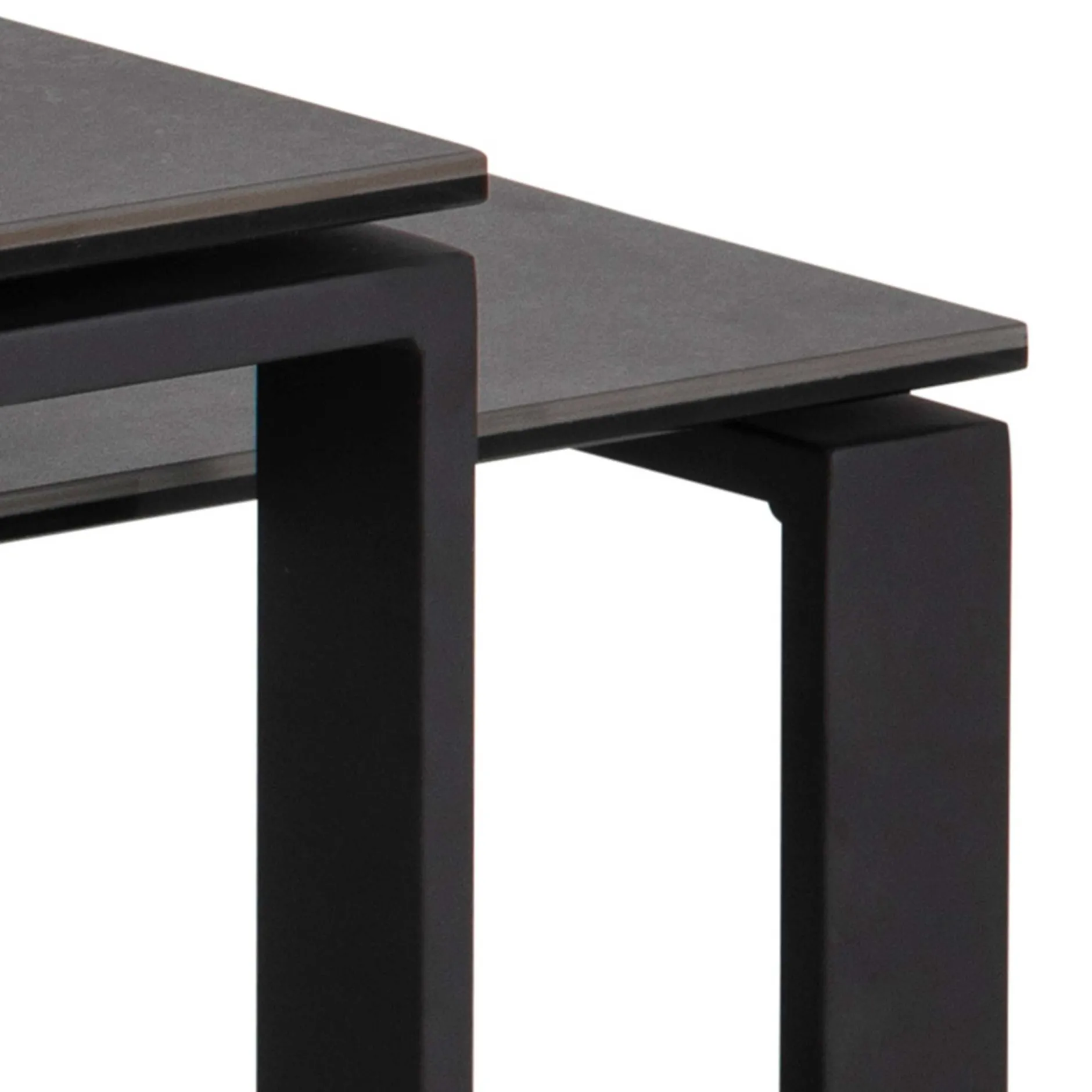 2er-Set Nicola Couchtische mit Keramikplatte - schwarz