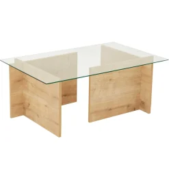 Escape Couchtisch | GEHÄRTETES GLAS | Saphir-Eiche