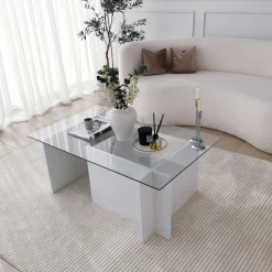 Escape Couchtisch | GEHÄRTETES GLAS | Weiß