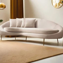 Eses 3-Sitzer-Sofa | BUCHENHOLZ / SPANPLATTE | Beige
