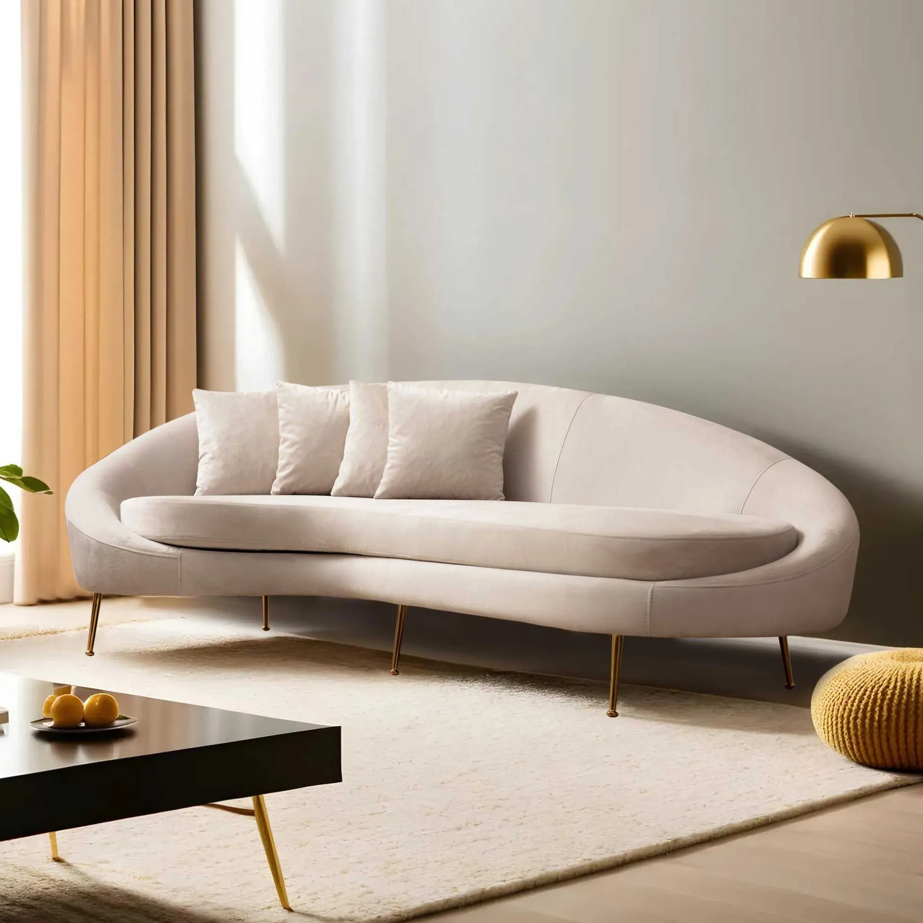 Eses 3-Sitzer-Sofa | BUCHENHOLZ / SPANPLATTE | Beige