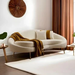 Eses 3-Sitzer-Sofa | BUCHENHOLZ / SPANPLATTE | Creme