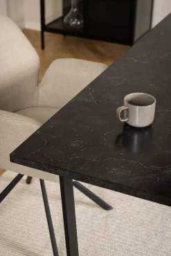 Esstisch Amanda 160x90 - Marmor/schwarz