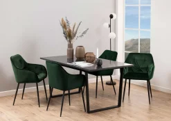 Esstisch Amanda 160x90 - Marmor/schwarz